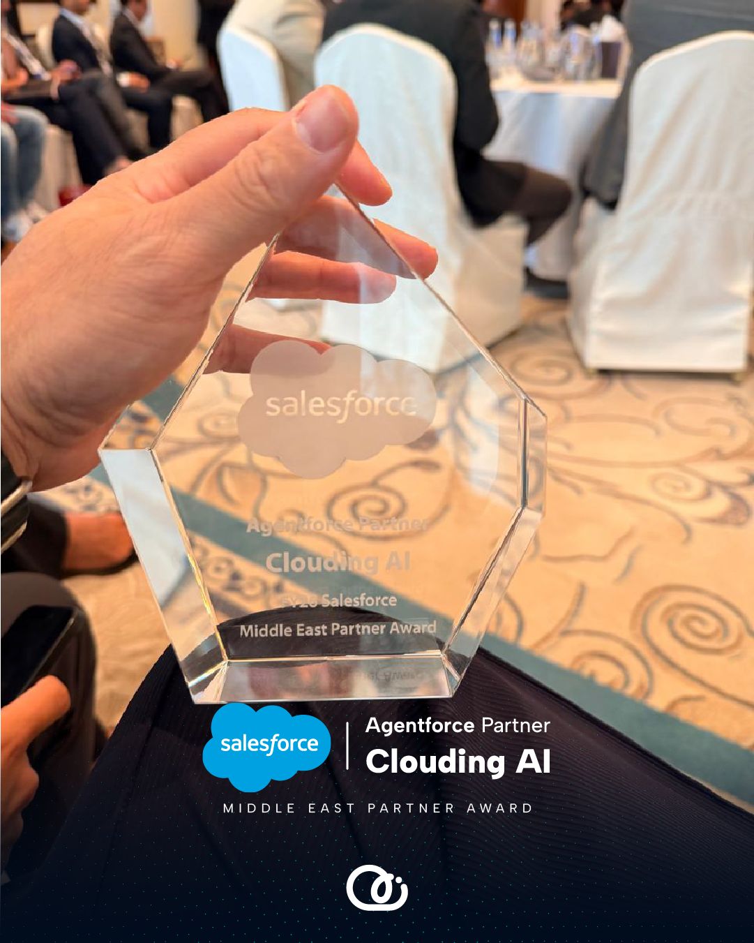 The Salesforce Middle East Partner Award trophy